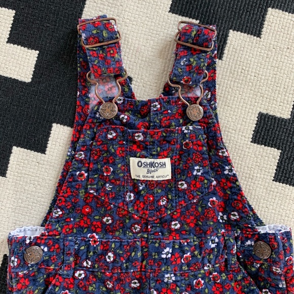 OshKosh Floral Corduroy Overalls - Picture 2 of 2